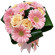 букет из кремовых роз и розовых гербер. Лаос